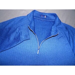 STITCH Blue Herringbone Stretch 1/4 Zip Performance Golf Jacket Men's Large